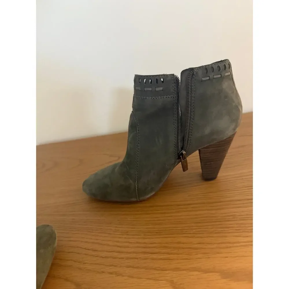 Vince Camuto Reeista Gray Suede Ankle Boots‎ Size 7